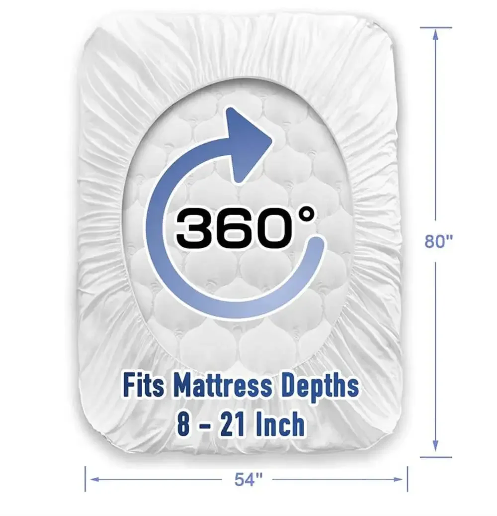 MATBEBY Full XL Mattress Pad Cooling Breathable Mattress Topper, Quilted Fitted